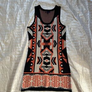 Aztec print sleeveless sweater dress - size Med